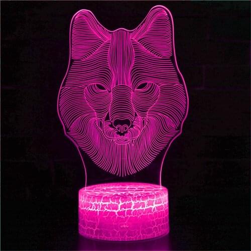 LED light wild forest animal head wall puma statue home decoration 3D night light model toy desktop bedside USB table lamp gift