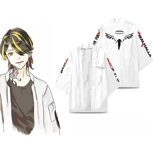 Draken Tokyo Revengers Tokyo Manji Gang Anime Cardigan Top Summer Hanagaki Takemichi Ken Ryuguji Haori Kimono Tee Short-sleeve