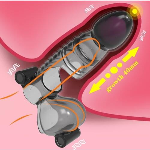 Penis Vibrating Sleeve Reusable Condoms Sex Toy for Men Strap-on Delay Ejaculation Adult Sex Product Dildo Vibrator Adults Game