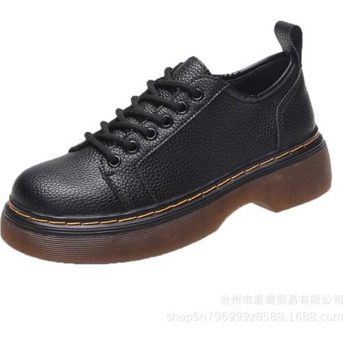 YSHUNIJ Womens Summer 2021 New Leisure Round Head Oxford Shoes Single Shoe Womens Thick Sole British Style Small Leather Shoes