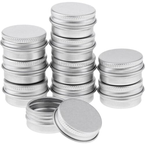 10Pcs/Set Empty Aluminum Lip Balm Salves Ointments Tins Cans Screwcap Loose Tea Leaves Container Jar Round 5g