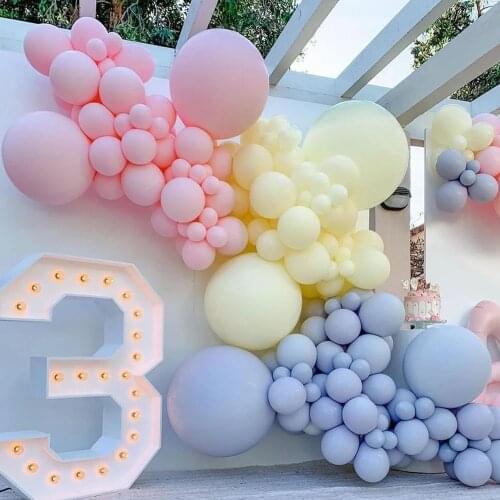 143pcs/Set Pastel Pink Yellow Blue Balloons Garland Arch Kit Wedding Decoration Baby Shower Birthday Party Decor Globos Kid Gift