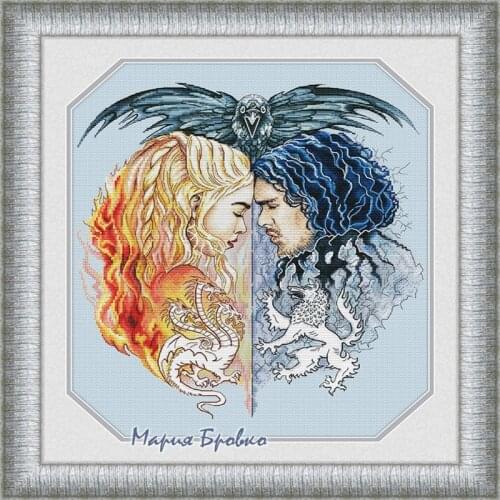 2020 New Arrival Embroidery Ice and Fire Cross Stitch Kit for Sale with 100% Cotton Flosses & Free Shipping for Customized Gifts