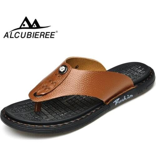 ALCUBIEREE New Arrival Summer Men Flip Flops High Quality Beach Sandals Non-slip Male Slippers Zapatos Hombre Casual Shoes Men
