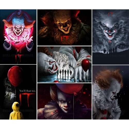 Full Diamond Embroidery IT Movie Chapter Clown Diamond Painting Diamond Inlaid Diamond Mosaic DIY Room Decoration
