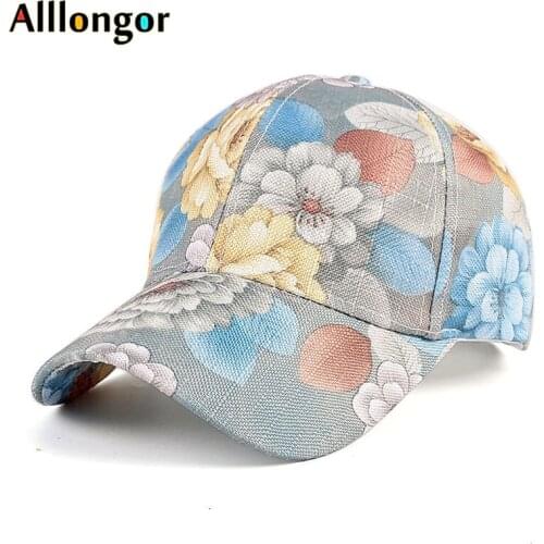 New 2020 Summer Floral Print Baseball Cap Women Snapback Hat Hip Hop Casquette Femme gorra mujer