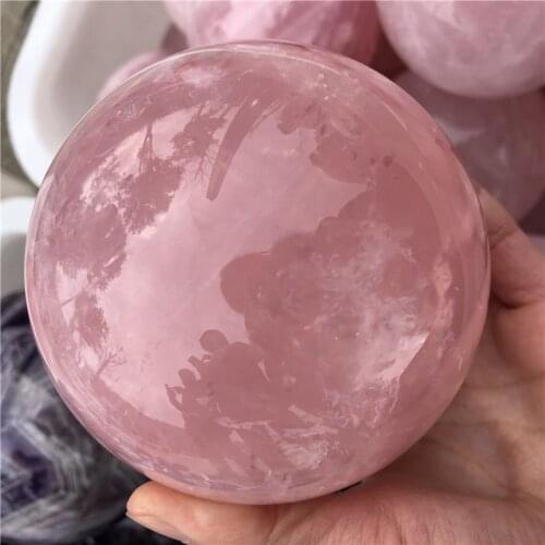 Large 9-10cm Natural pink Rose Quartz sphere Rose Quartz ball for Girl meditation reiki grid magic natural quartz crystal