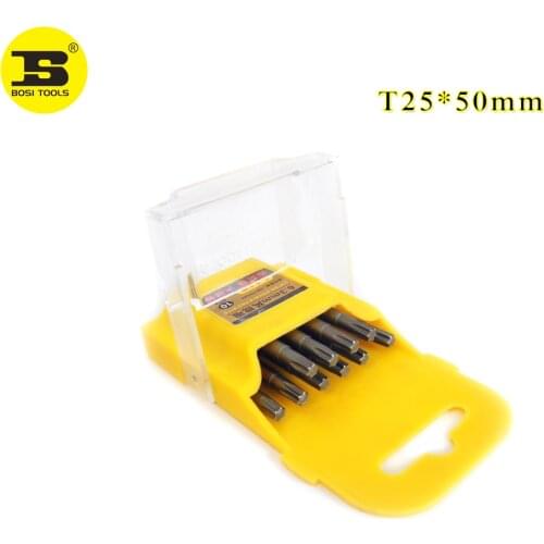 BOSI 10Pieces 1/4 Inch Hex Shank T25 Torx Security Head Screwdriver Drill Bits 2 Inch Length S2 Steel