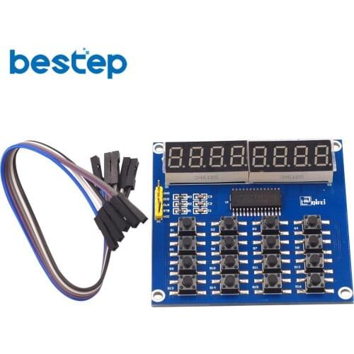 TM1638 Digital LED Display 8-Bit Digital Tube Board 3-Wire 16 Keys 8 Bits Keyboard Scan And KEY LED Module For Arduino