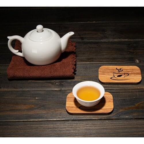 1PC Wood Coasters Placemats Rectangle Heat Resistant Drink Mat Table Tea Coffee Cup Pad Non-slip Cup Mat Insulation Pad Durable
