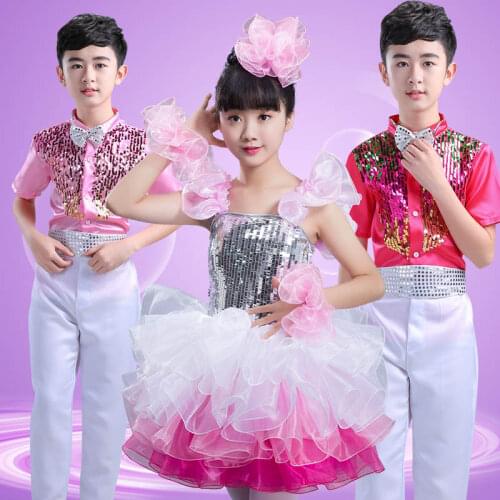 Childrens Latin dance jazz dance costumes girls dance clothes childrens dance pettiskirts latin dance competition dresses