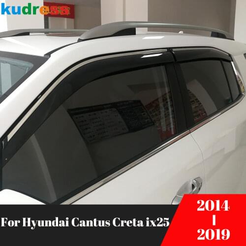 For Hyundai Cantus Creta ix25 2014-2016 2017 2018 2019 Window Deflectors Wind Decoration Guard Vent Visor Rain Cover Car styling