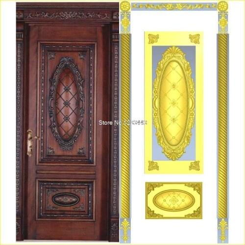 8pcs/lot Door_4 3D STL format furniture decoration 3D Model STL relief for cnc STL format Furniture