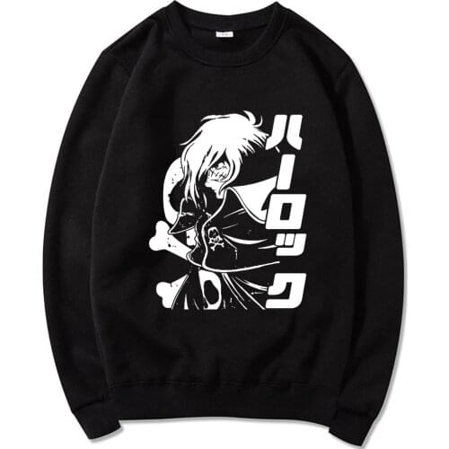 Hot Sale Popular Tops Space Pirate Captain Harlock Printed O-neck Oversize Classic Cotton Wears Classic Unsiex Cotton Streetwear