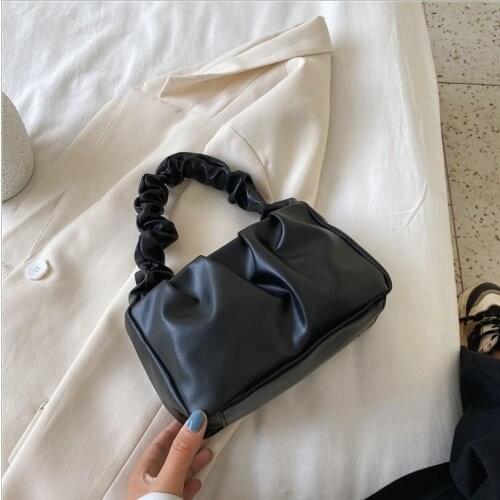 PU Leather Cloud Tote Bags For Women 2021 Solid Color Shoulder Messenger Bag Female Handbags and Purses Travel Totes Soft Clutch