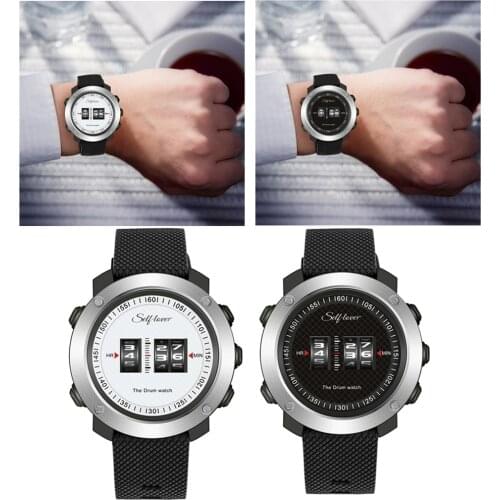 Classic ABS Strap Digital Sport Watch, Drum Roller Watches 3ATM Waterproof Wristwatch