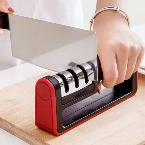 Kitchen Knife Sharpener 3-Stage Knife Sharpening Tool Helps Sharpens Dull Knife Shears Repair Restore Dull Knife and Scissors
