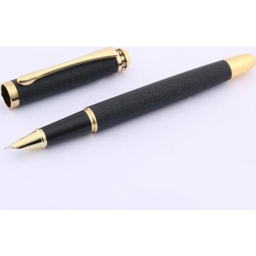 Metal gift office crystal diamond head Extra fine MATTE BLACK Fountain Pen
