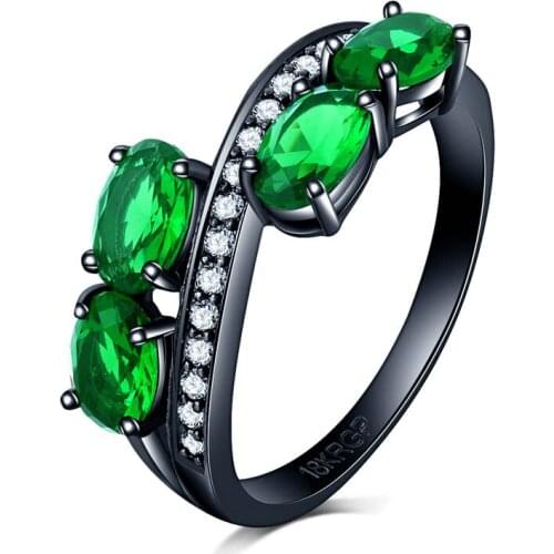Fashion cute Austrian crystal ring sweet sparkling ring female Green Ring Elegant Jewelry Made Rings for Woman girl