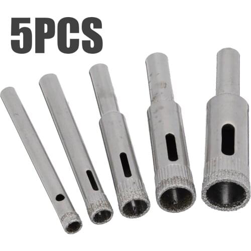 5Pcs Diamond Drill Bit Set 5mm-12mm Diamond Hole Saw Drill Bits Tool Set For Tile Cutter Glass Marble