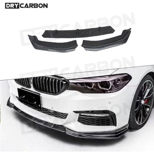 3PCS/Set Carbon Fiber Front Bumper Lip Splitters Spoiler for BMW 5 Series G30 G31 G38 Sport 2017 2018 2019 Bumper Guard