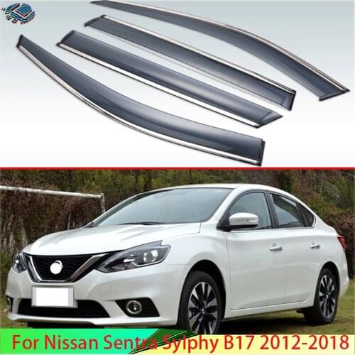 For Nissan Sentra 2016 2017 2018 Plastic Exterior Visor Vent Shades Window Sun Rain Guard Deflector