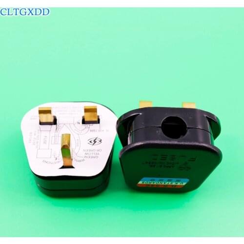 Cltgxdd 10pcs BS 1363/A 13A Fused Power Cords UK 3 Pin Wall AC Power Adapter Plug 250V Black