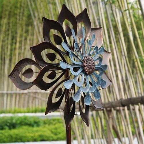 Garden Decoration Outdoor Retro Iron Wind Directional Standard Windmill Garden Lawn Creative Floor Decoration Park Decoration