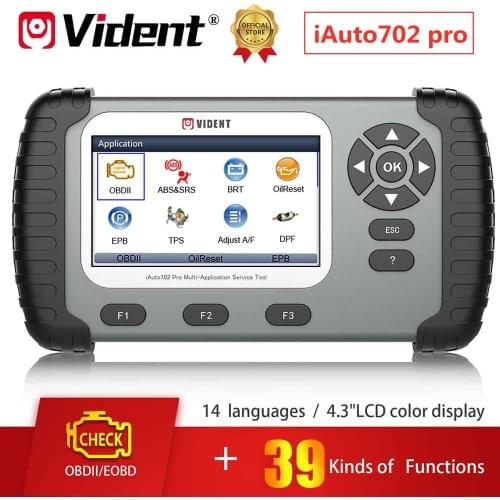VIDENT iAuto702 Pro OBD2 Diagnostic Tool ABS SRS TPMS SAS DPF Injector BRT Oil 25 Reset Service Automotive Scanner