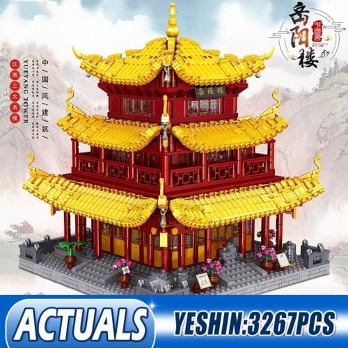 Yeshin 0932 Famous Chinese Architecture Building Blocks The Yueyang Tower Set Construction Collection Toys Kids Birthday Gifts