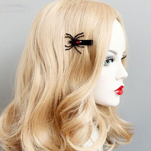 Halloween Black Spider Hair Clip Women Neo-Gothic Headwear Hair Jewelry Barrettes Headpiece Female Hairgrips Hair Accessories