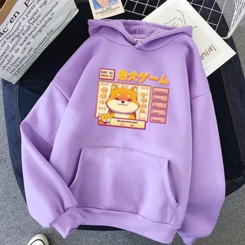Shiba Inu Hoodie Funny Hoodies Women Ullzang Cute Korean Style Winter Kawaii Cat Sweatshirt Hoody Female Girls Harajuku Vintage
