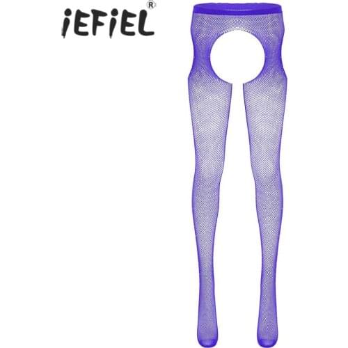 Women Crothless Stockings Sexy Lingerie Suspender Fishnet Tight Stockings Shiny Diamond Sexy Rhinestone Club Party Pantyhose