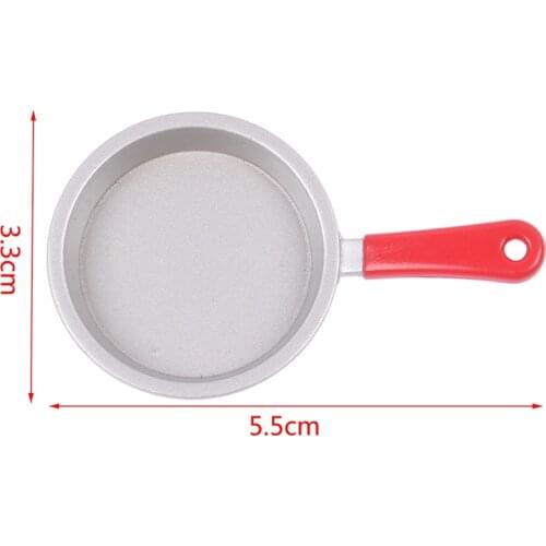 1pcs Dollhouse Miniature Accessories Mini Frying Pan Model Simulation Saucepan Toys For Doll House Decoration