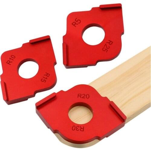 3pcs/set Woodworking Trimming Radius Jig Router Templates Aluminium Alloy Radius Corners R5 R10 R15 R20 R25 R30 Quick-Jig