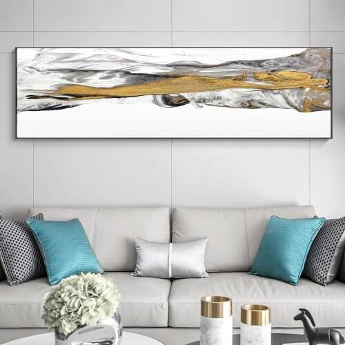 Abstract Mountain Peak Picture Home Decor Wall Art Canvas Painting Gold Marble Art Scenery Posters and Prints for Bedroom