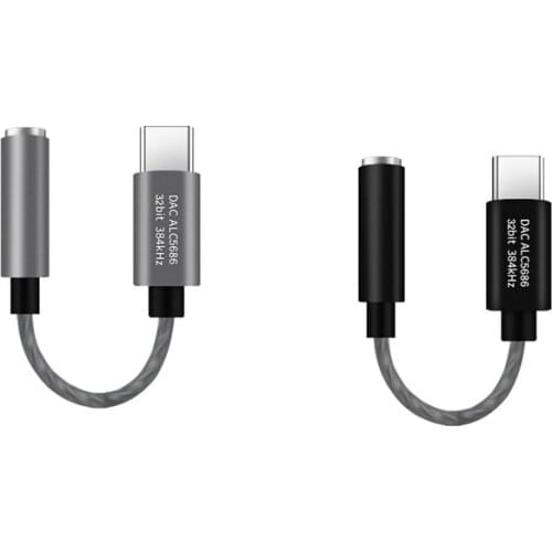 USB Type C to 3.5mm Earphone Jack DAC Adapter 32Bit 384KHz Realtek ALC5686 USB to 3.5mm for SAMSUNG Smartphone