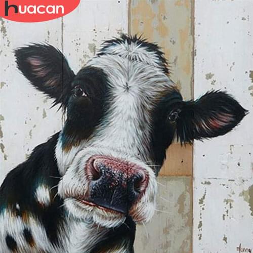 HUACAN 5d Diamond Painting Cow Rhinestones Pictures Full Square/Round Diamond Embroidery Animal DIY Mosaic Needlework Wall Art