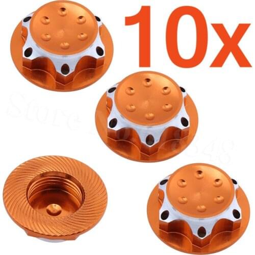 10 Sets 4pcs/Set Aluminium Wheel Hub Cover Antidust Cover 17mm HEX Nut Dust Proof Drive Adapter For RC 1/8 Model Car Baja