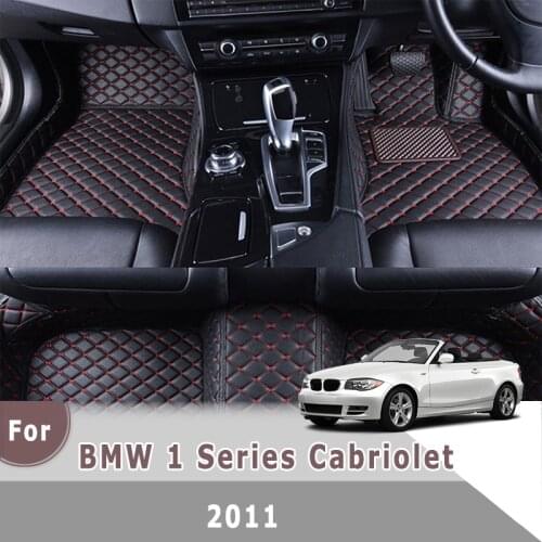 RHD Custom Car Floor Mats For BMW 1 Series Cabriolet 2011 Leather Carpets Car Interior Accessories Styling Decoration Foot Pads