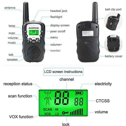 NEW Baofeng Mini enfant Walkie Talkie Kids With UHF 462.5625-467.7250mhz 22CH 3km Transceiver Radio Children Handheld Interphone
