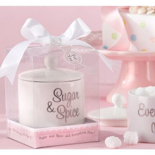 Free Shipping+ 5pcs/lot "Sugar & Spice & Everything Nice" Sugar Bowl Tea Party Wedding Favors Party Stuff