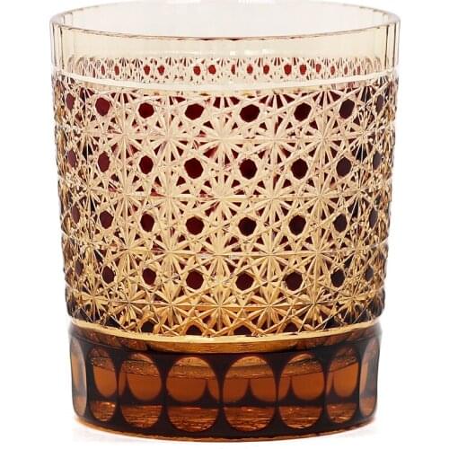 Bohemian Czech Old-Fashioned hand Cut Glass Janpanese Style Edo Kiriko, Japanese Traditional Craft in Gift Box