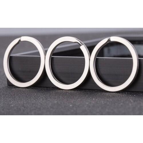 10Pcs/lot 25 30 33mm Chrome Plated Metal Flat Round Blank Split Key Ring Holder Fit DIY Keyfob Keychain Jewelry Making Findings