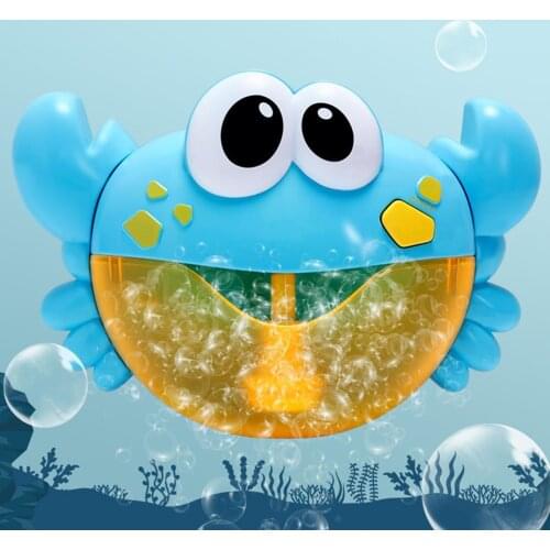 Plastic Soap Dispensers Crab Pattern Bubble Machine Pleasant Music Bubble Maker Baby Children Bath Shower Bathroom Fun Toys