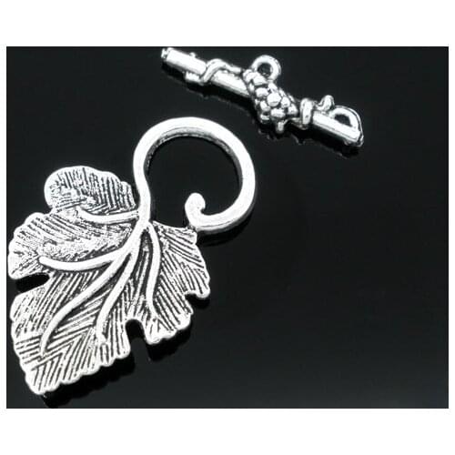 DoreenBeads 20 Sets Silver Color Grape Charm Toggle Clasps Findings (B05428), yiwu