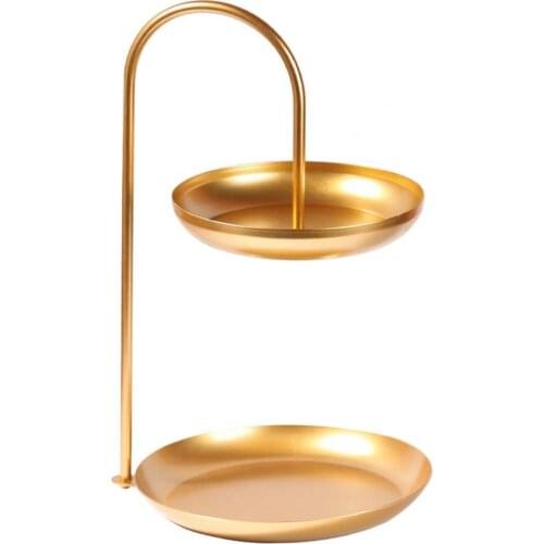 Earrings necklaces rings Storage Shelf Double Layers Cosmetic Organize Wrought Iron Jewelry Organizer Watch Holder