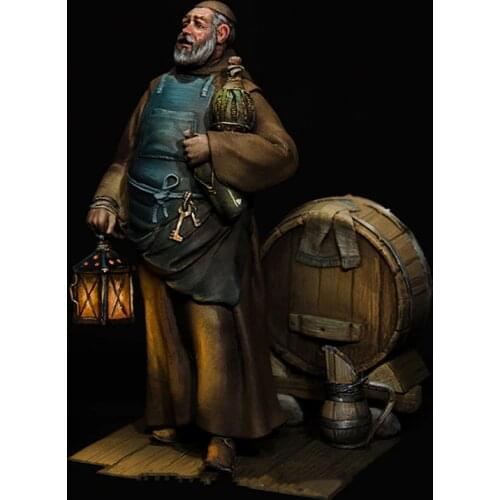 Resin Figure 1/24 ancient warror man officer stand Model Unassambled Unpainted Figure Building Kit