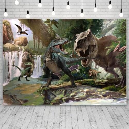 Avezano Backdrops Dinosaur Forest Child Birthday Party Photography Background Photo Studio Wallpaper Banner Photophone Photozone