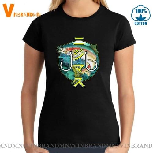 Fish On T-shirts Fishing Fishinger Fisherman T shirts River Hunting tee shirt Japanese Kanji Rainbow Trout fish T shirt